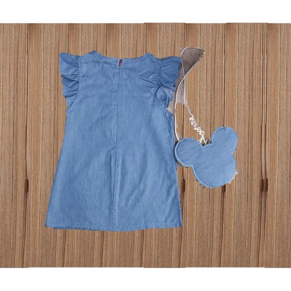 Minnie Mouse Girl Dress Disney Outfit Dress First Birthday Smash Cake Denim - Picture 4 of 7